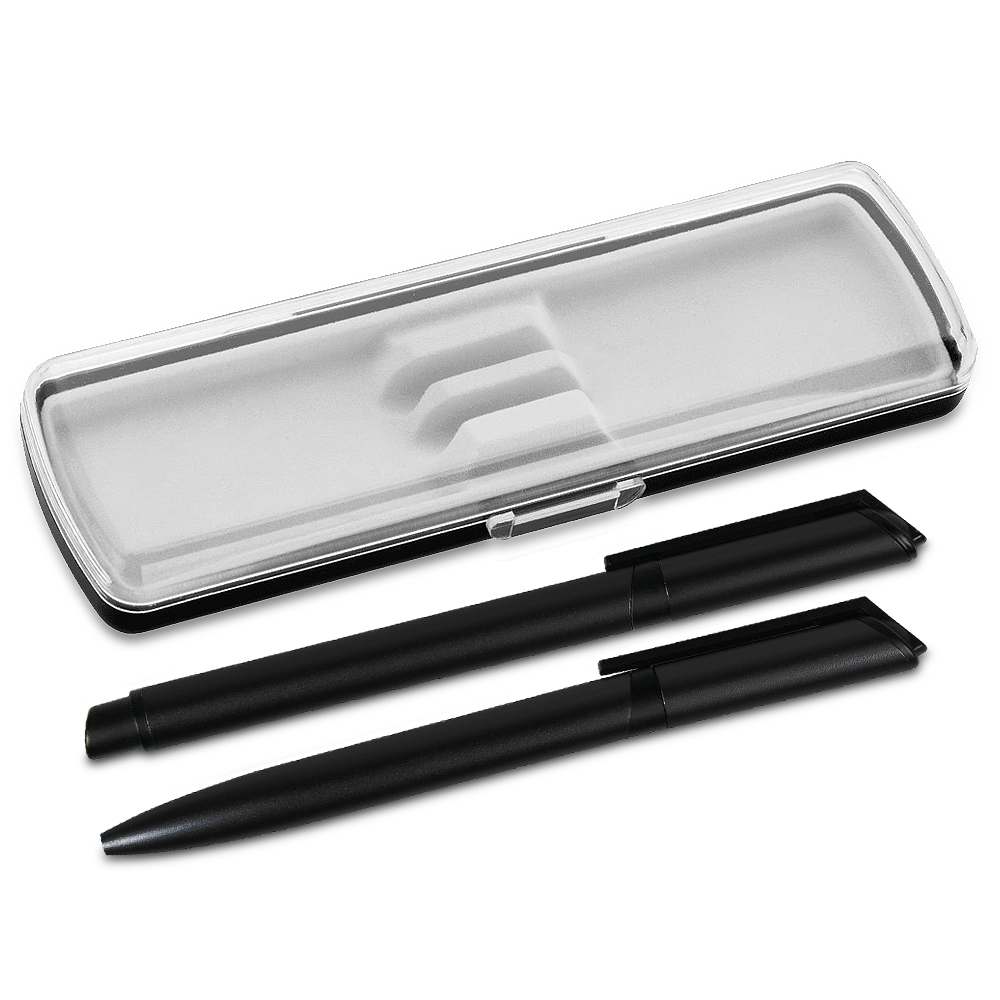 nabor_ruchek_castello_solution_ruchka_sharikovaya_roller_v_futlyare_pencase_smart_chernyy_matovyy